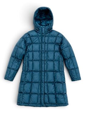 The North Face Metropolis Parka 600 Fill Down Long Hooded Puffer Jacker Teal L